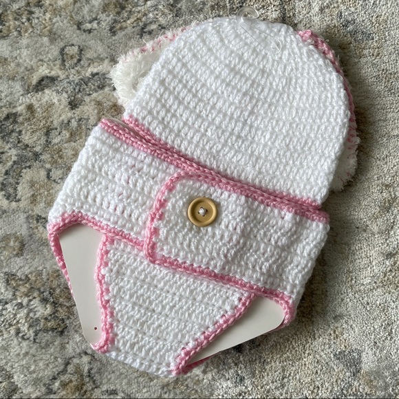 Infant Crocheted Bunny Rabbit Outfit - Picture 4 of 5